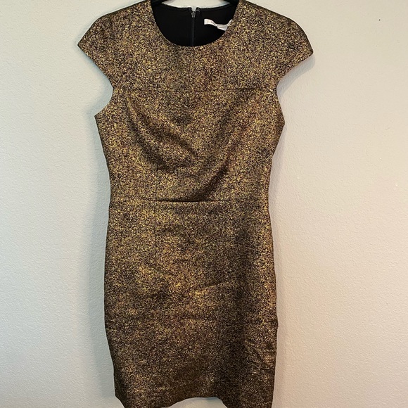 DVF metallic Hadlie dress size 2 Blk/gold - Picture 11 of 12